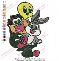 Baby Taz Tweety Bunny Duck Embroidery Design